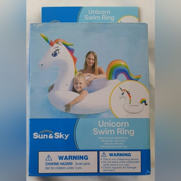 Unicorn Swim Ring Floatie Rainbow New - Picture 1 of 2
